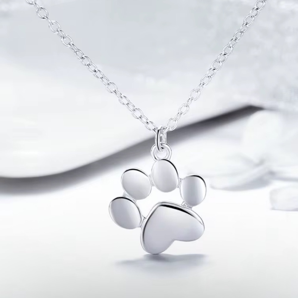 925 Sterling Silver Paw Pendant Necklace